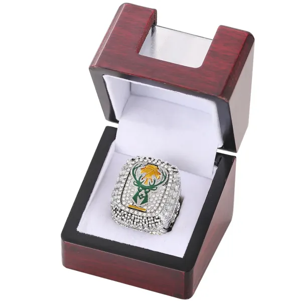 NBA Milwaukee Bucks 2021 NBA Champions Championship Ring Display Box Accessories - 6