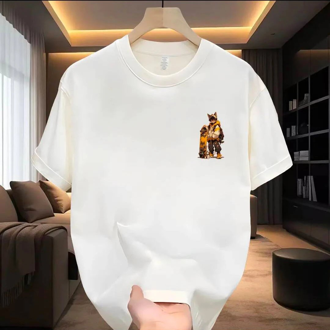 Design Colorful Anime Graphic Print Black T-Shirt - 10
