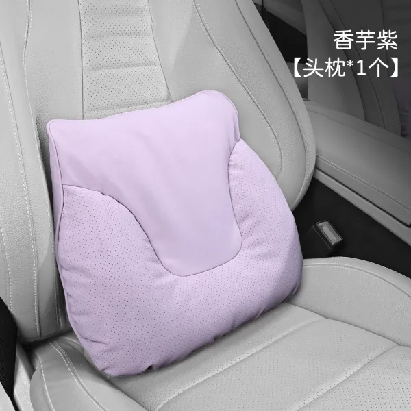 Design Car Seat Neck Pillow Lilac Purple Ergonomic Headrest Cushion Accessories - 1