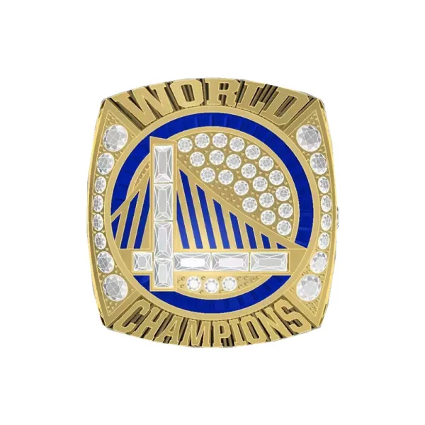Design Kanjin Jewelry Golden State Warriors 2018 NBA Championship Ring Gold Blue Crystal Ring Jewelry - 3