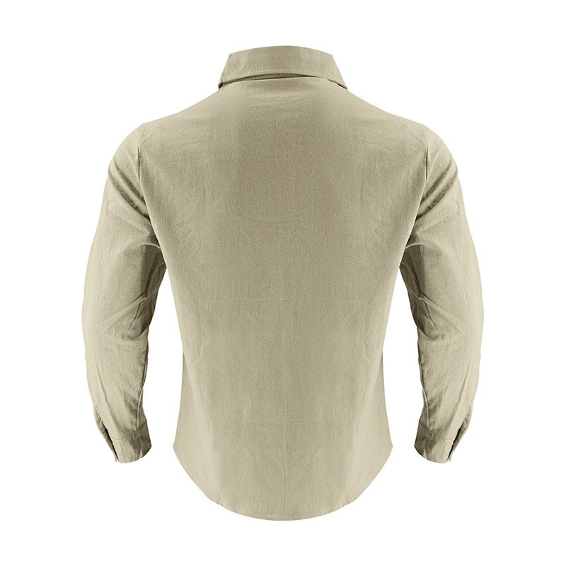 Design Guayabera-Style Shirt Army Green Shirt Tops Shirt - 77