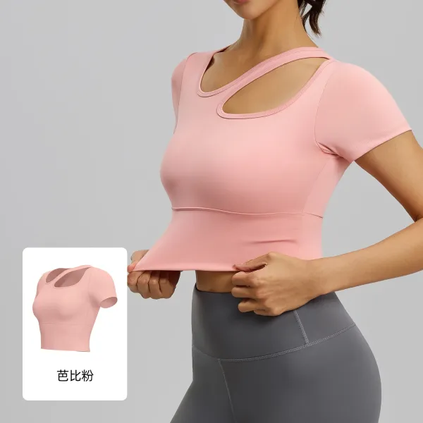 Design Cutout Crop Top Activewear Top - 1