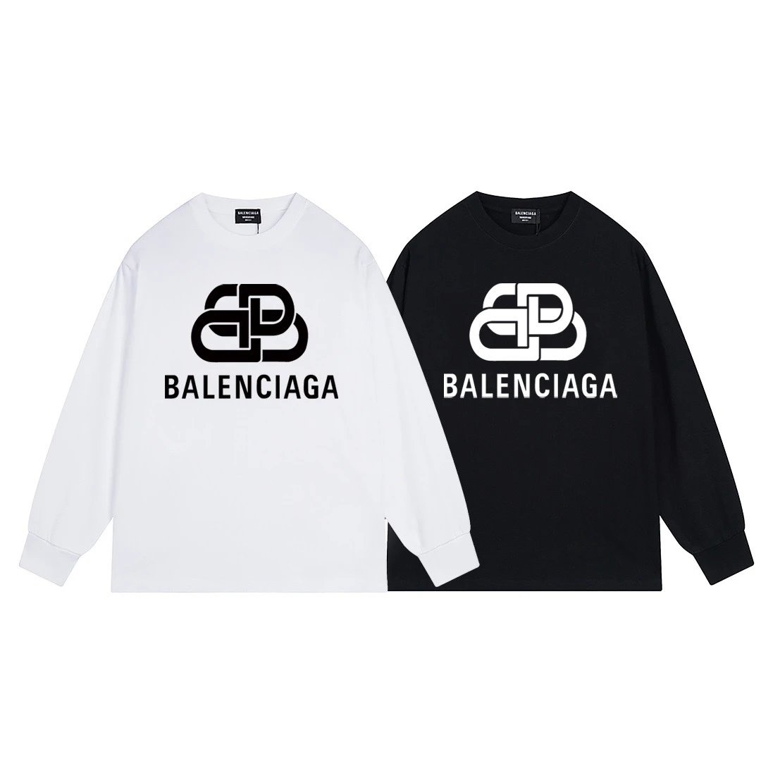 Balenciaga Distorted Logo Long-Sleeve T-Shirt White - 6