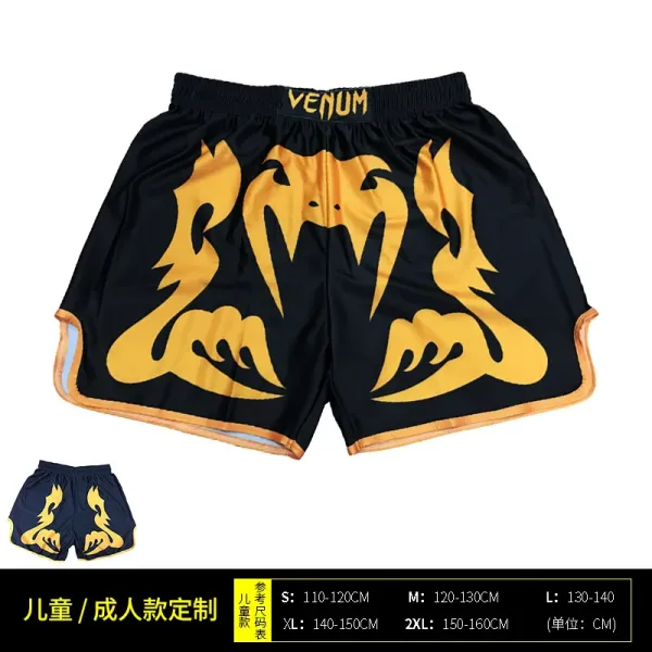 UFC x Venum Venum Sports Black Satin Muay Thai Shorts - 7