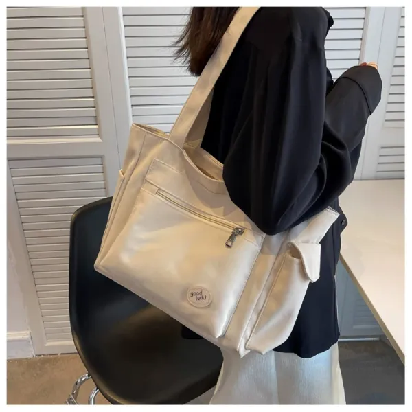 Design Good Luck! Tote Bag Beige Handbag Tote Bag - 12