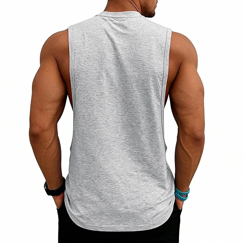 Design Graphic Logo Beige Muscle Tank Top Vest Top - 70