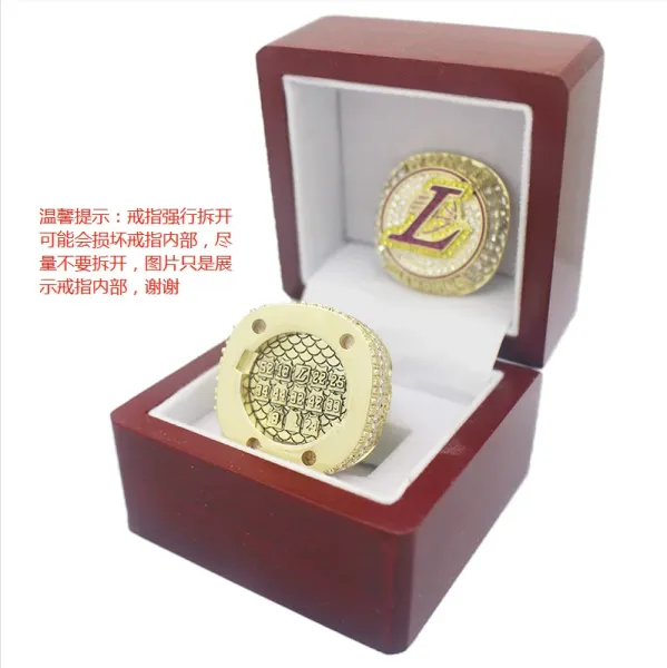 Los Angeles Lakers 2020 NBA Championship Ring Gold Purple Diamond Jewelry - 2