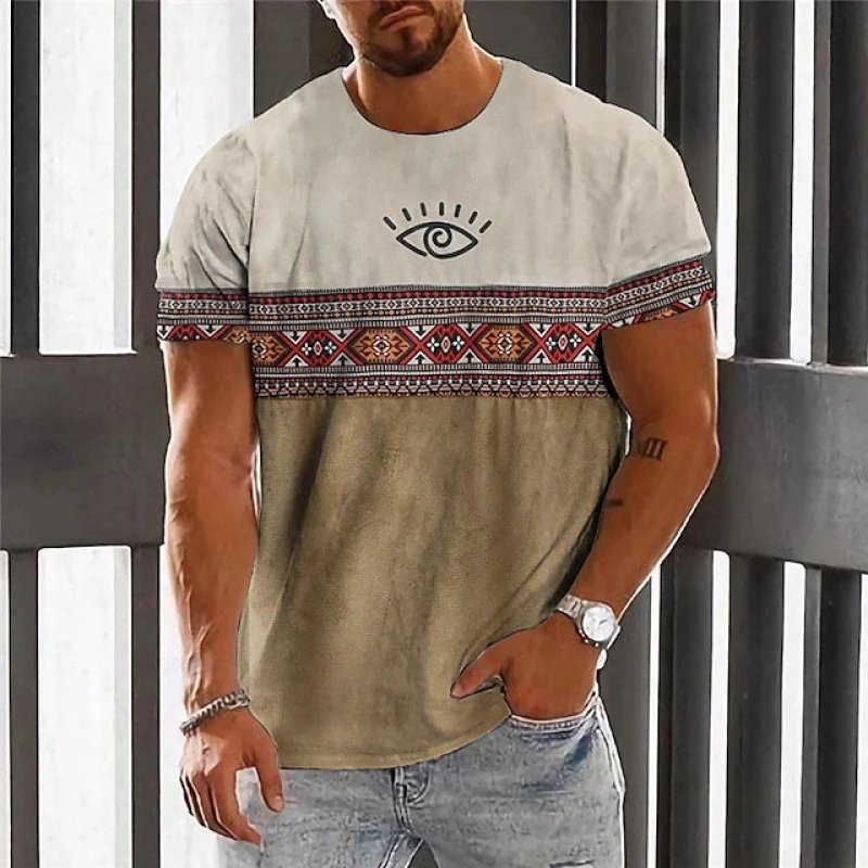 新款 街头潮流3D印花跨境T恤夏季休闲宽松运动风3D印花短袖