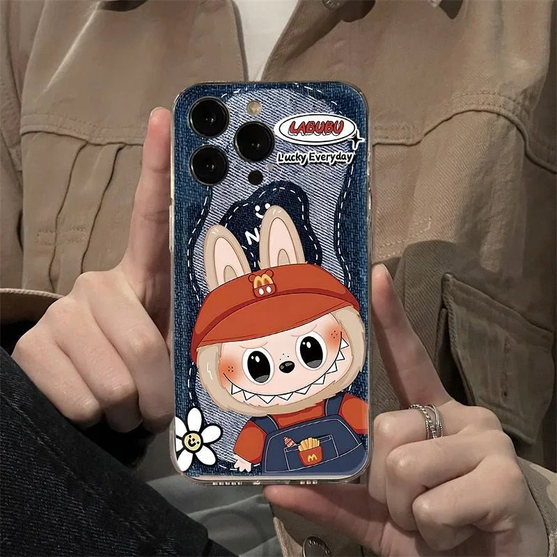 Design LAEUEU Denim Print Cartoon Bunny Phone Case - 3