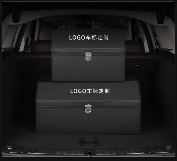 Design Carbon Fiber Car Trunk Organizer Black Storage Box Travel Bags - 37