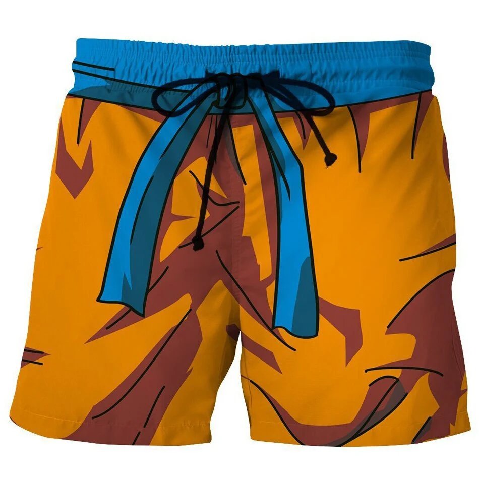 Design Dragon Ball Z Comic Panel Print Orange Swim Shorts Swimwear - 2