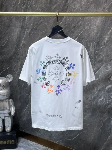 Chrome Hearts Floral Cross Logo White T-Shirt - 26