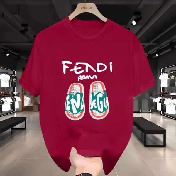Fendi Roma Slides Graphic T-Shirt Black - 8