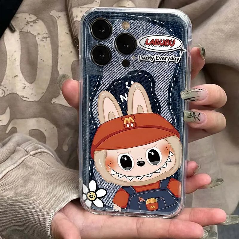 Design LAEUEU Denim Print Cartoon Bunny Phone Case - 7
