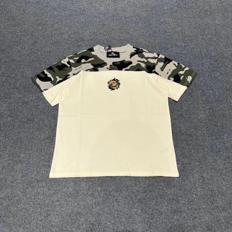 Camo Sleeve T-Shirt Beige