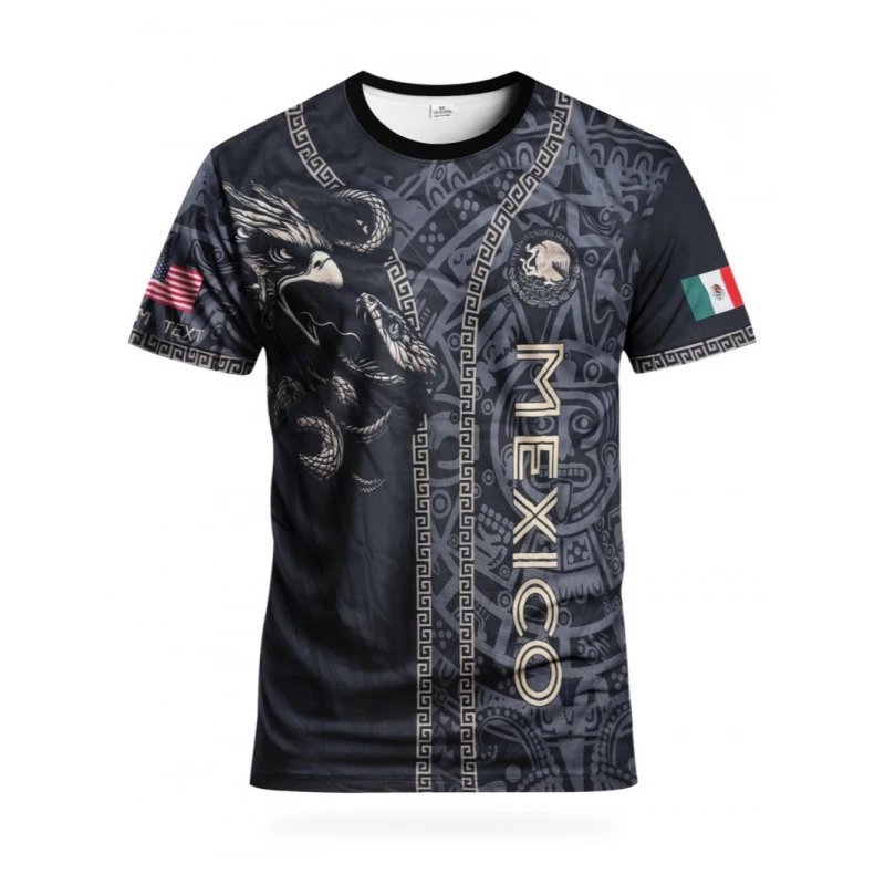 Mexico Eagle Tribal Print Black