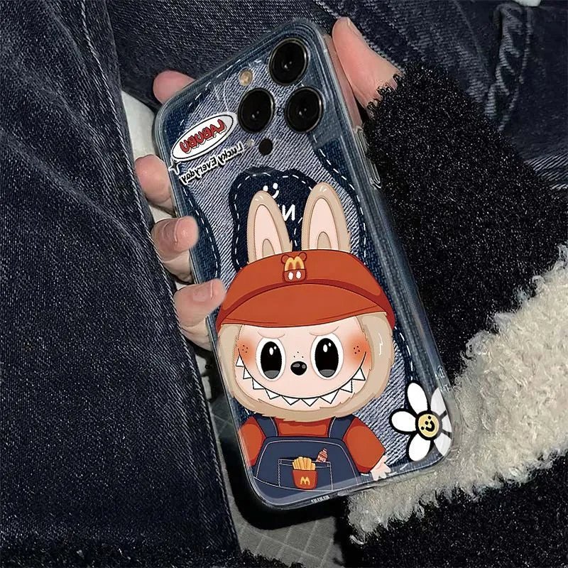 Design LAEUEU Denim Print Cartoon Bunny Phone Case - 10