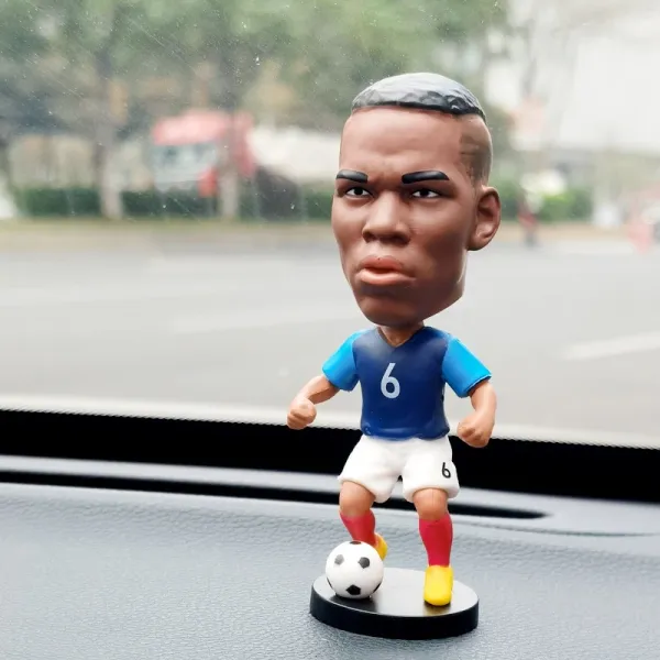 Design Football Player Bobblehead Figurine Blue White Red Yellow Accessories - 1