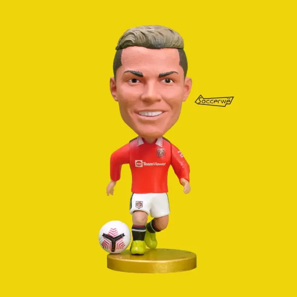 Design Al Nassr FC Cristiano Ronaldo Bobblehead Figure Yellow Blue Jersey Collectible Accessories - 18