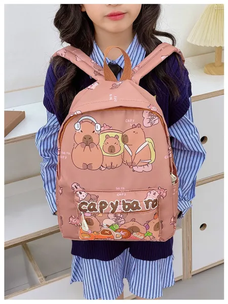 Design Capypara Capybara Print Mini Backpack Blue Mini Backpack - 17