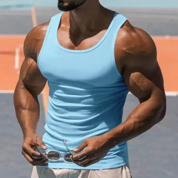 Design Basic Fit White Vest-Top - 21