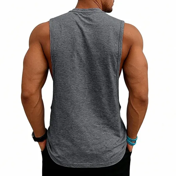 Design X Logo Cut-Out Sleeveless Tank Beige Vest-Top - 90