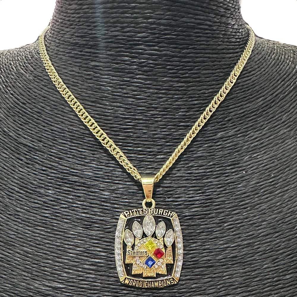 Design Pittsburgh Steelers World Champions Pendant Necklace Gold Jewelry - 3