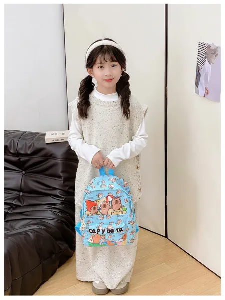 Design Capypara Capybara Print Mini Backpack Blue Mini Backpack - 21