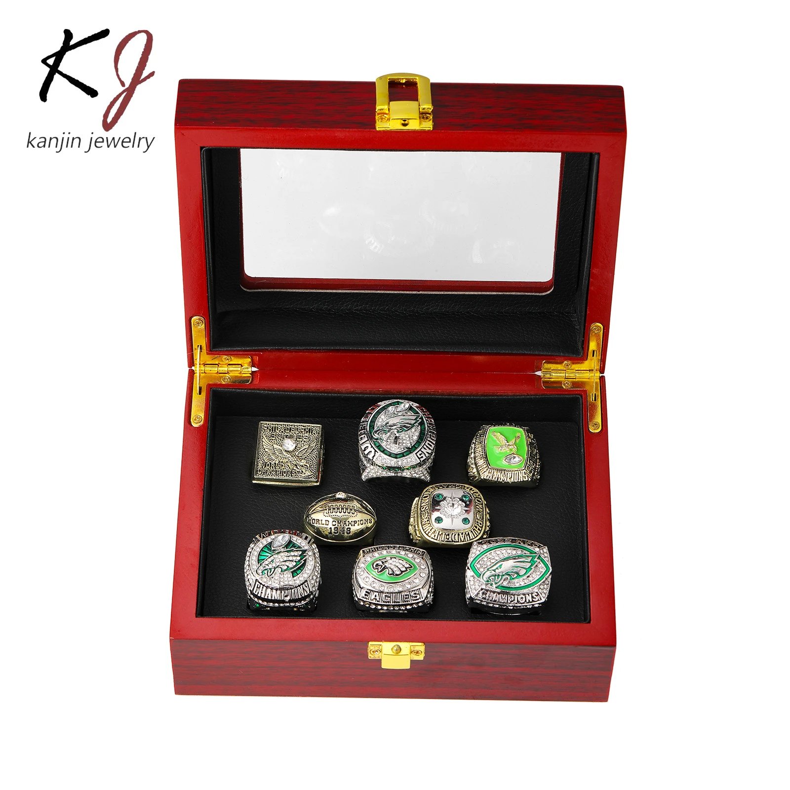 NFL Philadelphia Eagles Super Bowl LII and LIX Championship Rings and Trophies Jewelry - 4