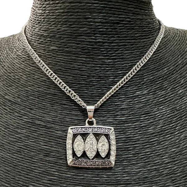 Design Oakland Raiders World Champions Pendant Necklaces Silver Crystal Jewelry - 4