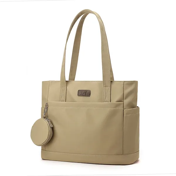 Design Tote Bag Beige Handbag with Detachable Coin Purse - 1