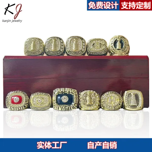 Design Kanjin Jewelry NHL Stanley Cup Championship Rings Collection Gold Tone Enamel Rings Jewelry - 2
