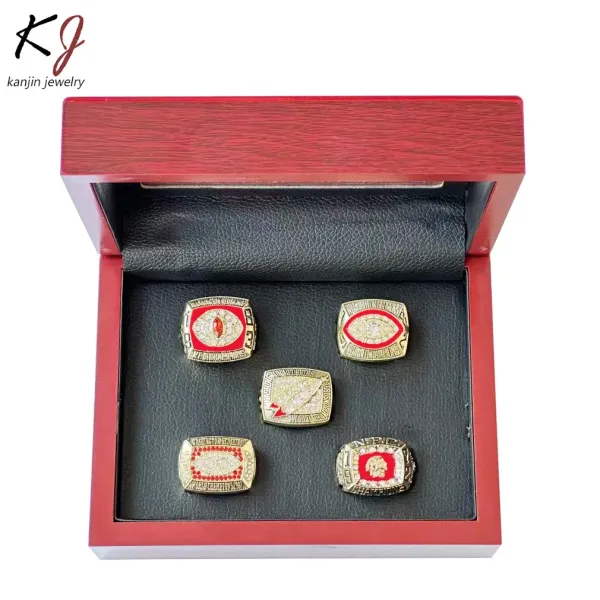 Design Kanjin Jewelry Washington Redskins Super Bowl Championship Rings Set Red Gold Jewelry - 6