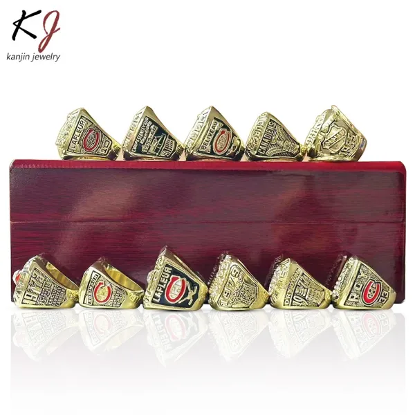 Design Kanjin Jewelry NHL Stanley Cup Championship Rings Collection Gold Tone Enamel Rings Jewelry - 3