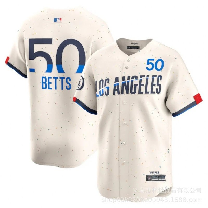 Los Angeles Dodgers Mookie Betts #50 Confetti Edition Jersey