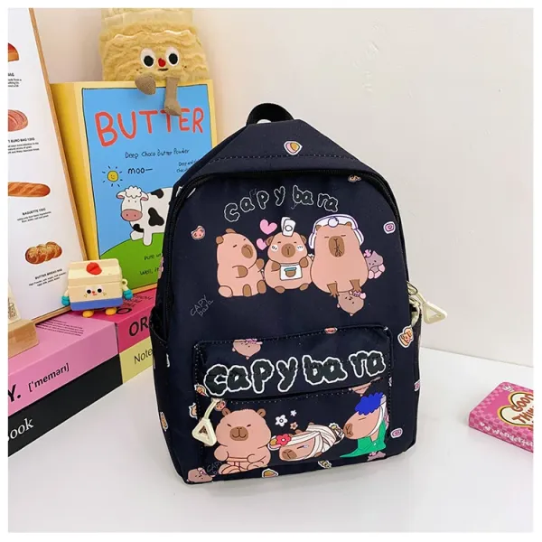 Design Capypara Capybara Print Mini Backpack Blue Mini Backpack - 28