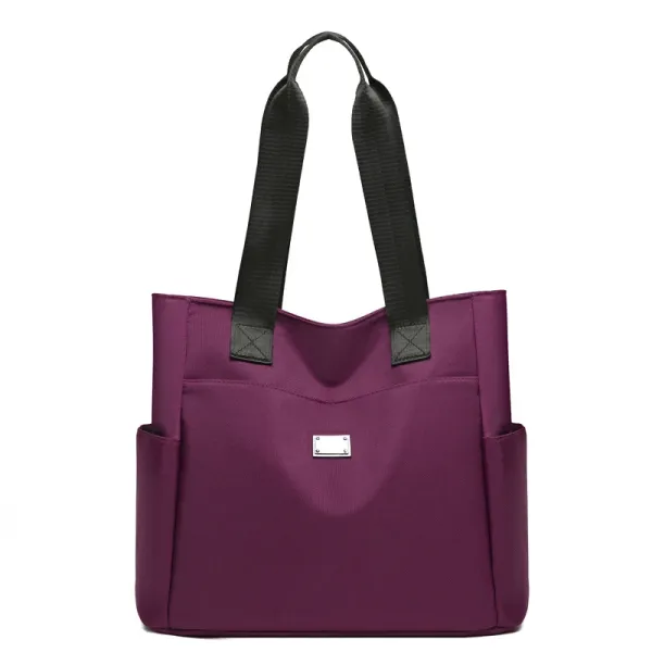 Design Tote Bag Purple with Black Straps - 1