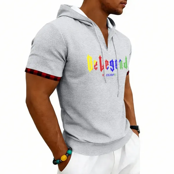 Design Be Legend Rainbow Print Hooded T-Shirt White Hoodie - 27