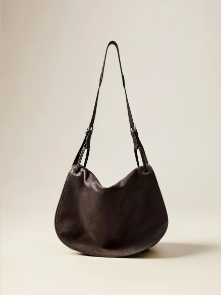 Design Hobo Bag Black Leather Shoulder Bag - 17