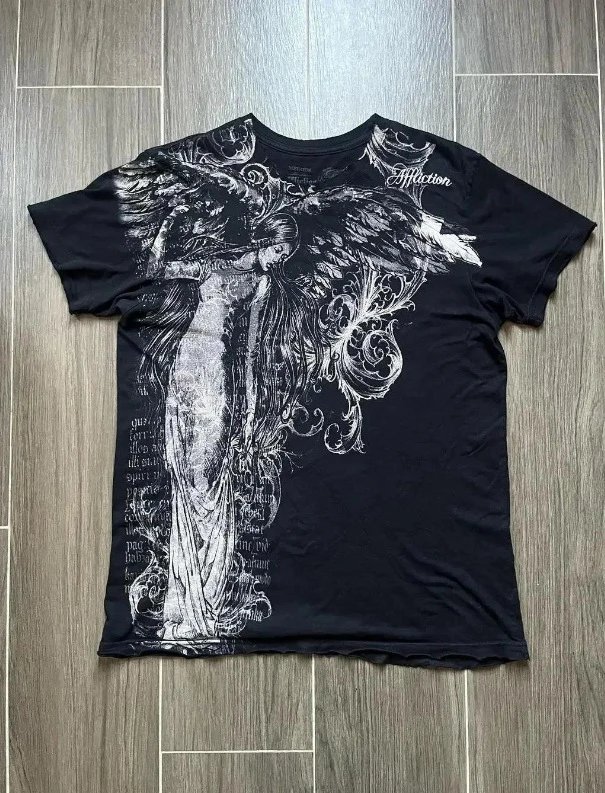 Design Winged Skull Graphic Black T-Shirt - 4