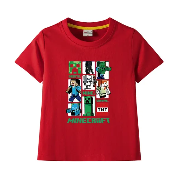 Design Minecraft Graphic Print Pink T-Shirt T-Shirts - 6