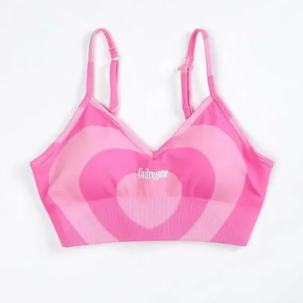 Design Cvilregime Heart Print Pink Bralette Underwear - 1