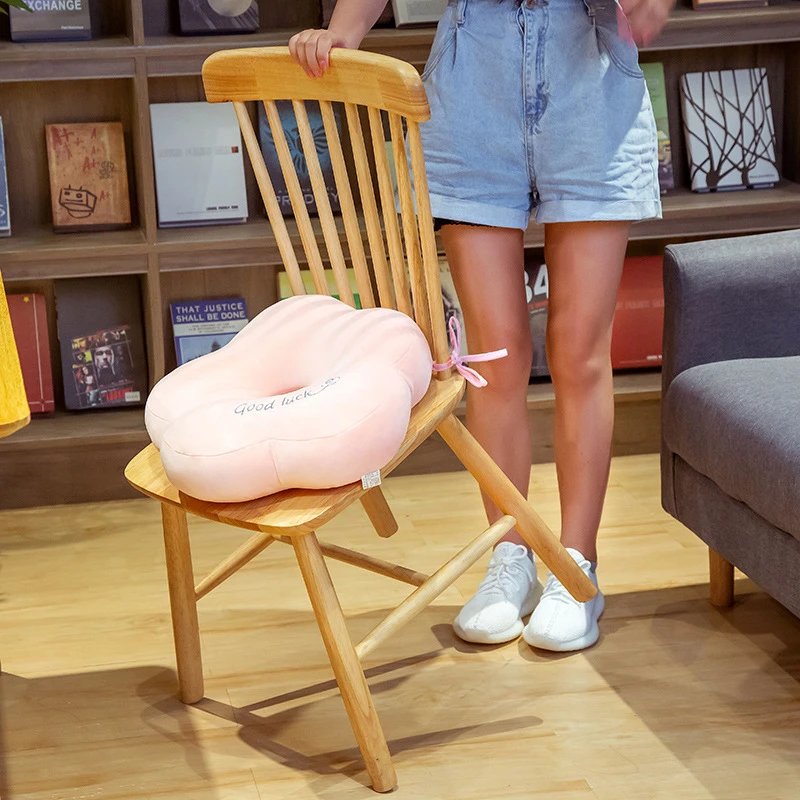 Design Flower-Shaped Donut Cushion Pink Seat Pad Accessories - 17