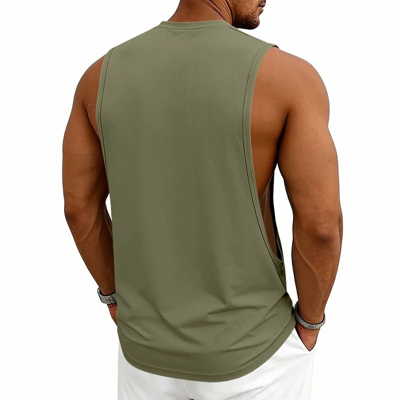 Design Graphic Logo Beige Muscle Tank Top Vest Top - 60