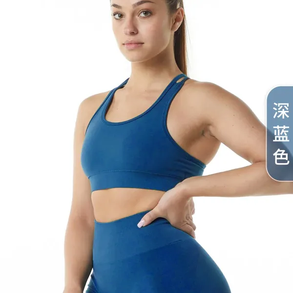 Design Sports Bra and Leggings Set Deep Blue Activewear - 1