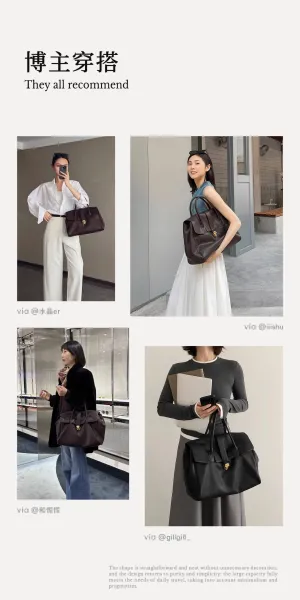 Design Structured Flap Lock Handbag Black - 2