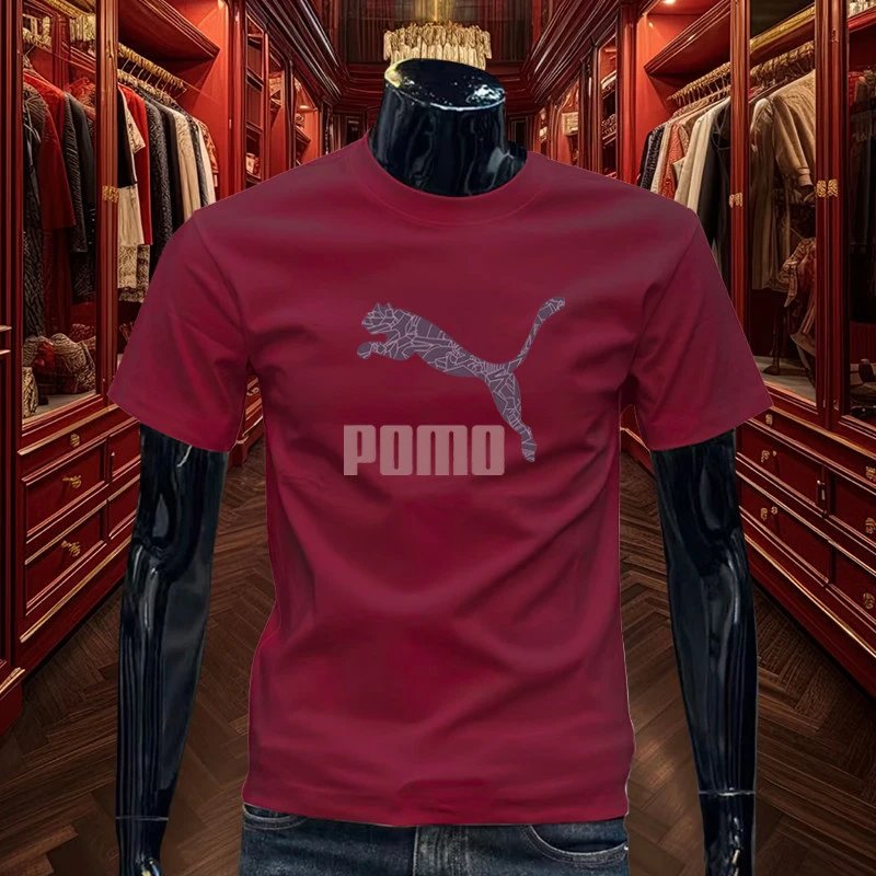 Puma Logo Tee Burgundy T-Shirt - 23