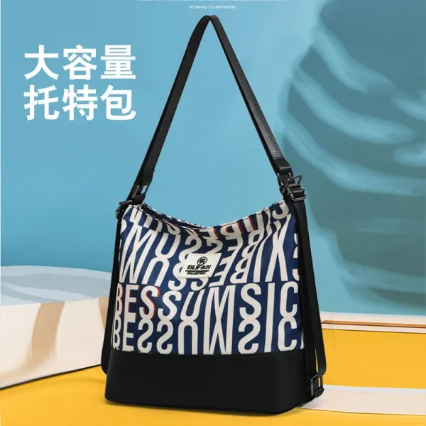 Design Bufan Collection Letter Print Navy Blue Shoulder Bag Shoulder Bags - 1