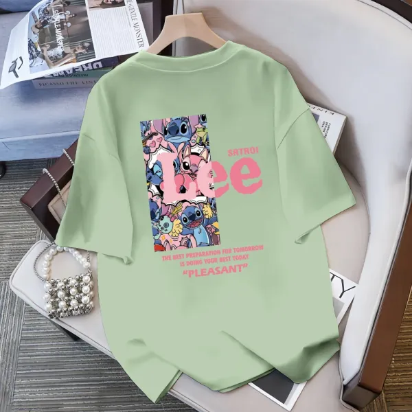 Lee x Disney Stitch Graphic Print Oversized T-Shirt White - 22