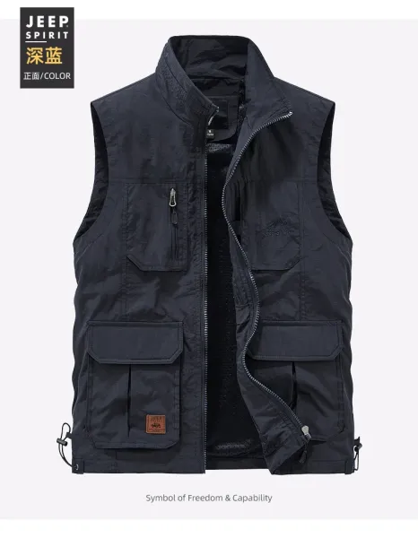 Design Jeep Spirit Utility Vest Navy Outerwear.vest - 15